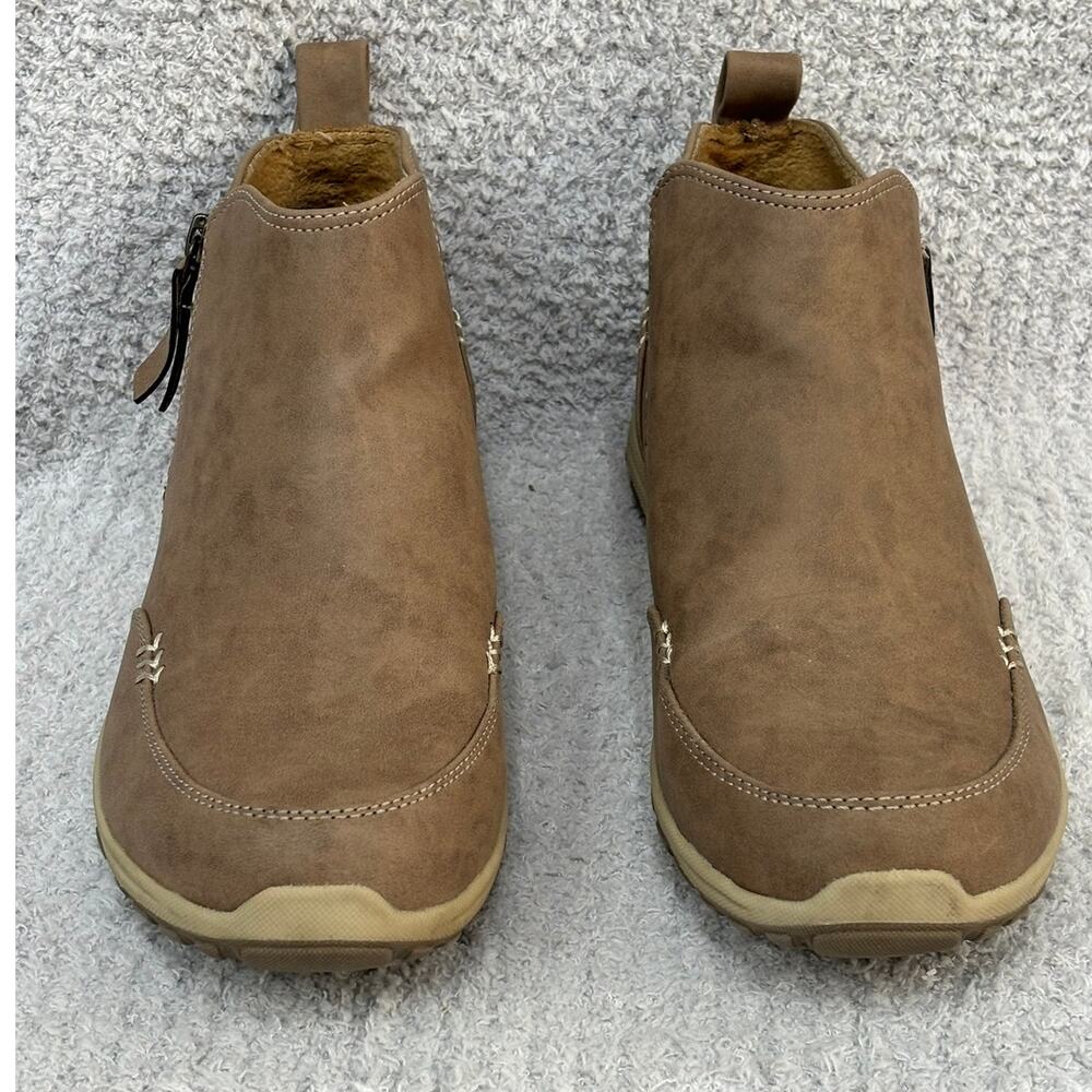 Skechers Women's Tan Faux Suede Relaxed Fit Booties Boots Size 8.5 #67115 - Picture 2 of 8